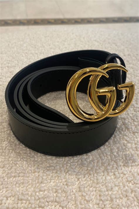 gucci 41456|Gucci GG Marmont leather belt with shiny buckle.